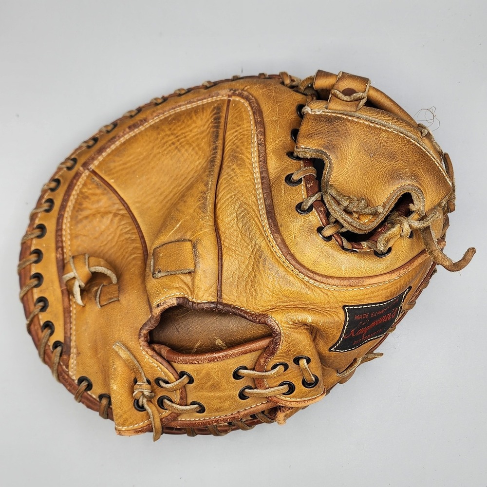 VTG Kaufmanns Pittsburgh Catchers Mitt Leather Baseball Glove Snap Action‎ RHT